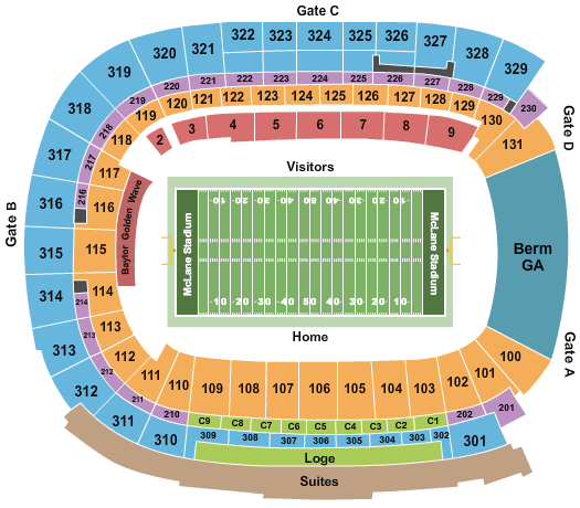 McLane Stadium Baylor Seating Chart